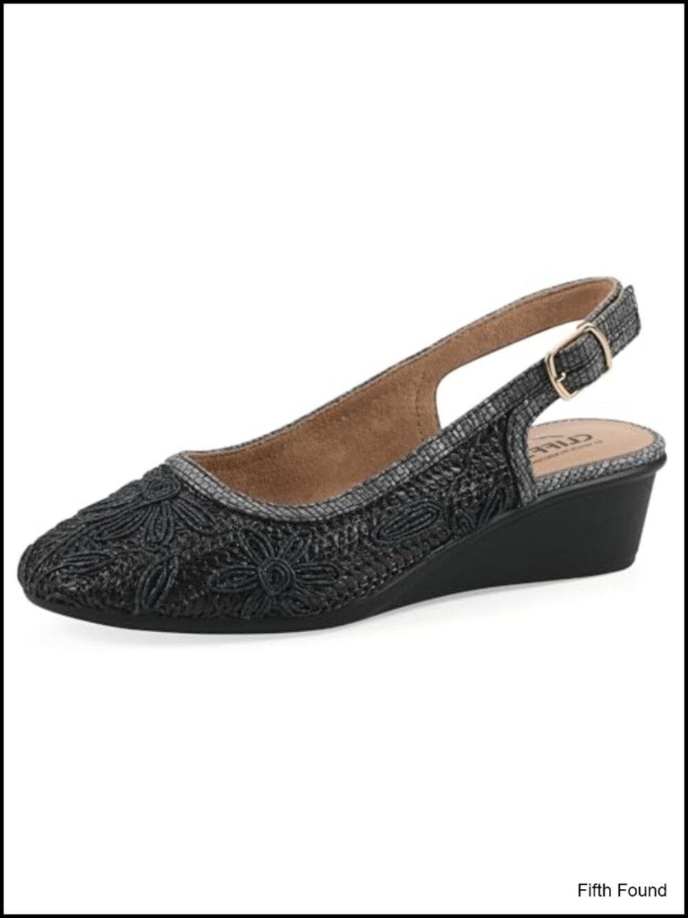 Cushioned Slingback Wedge with Adjustable Strap Comfort